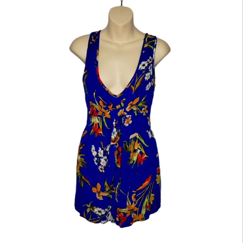 BAND OF GYPSIES floral tie front romper small